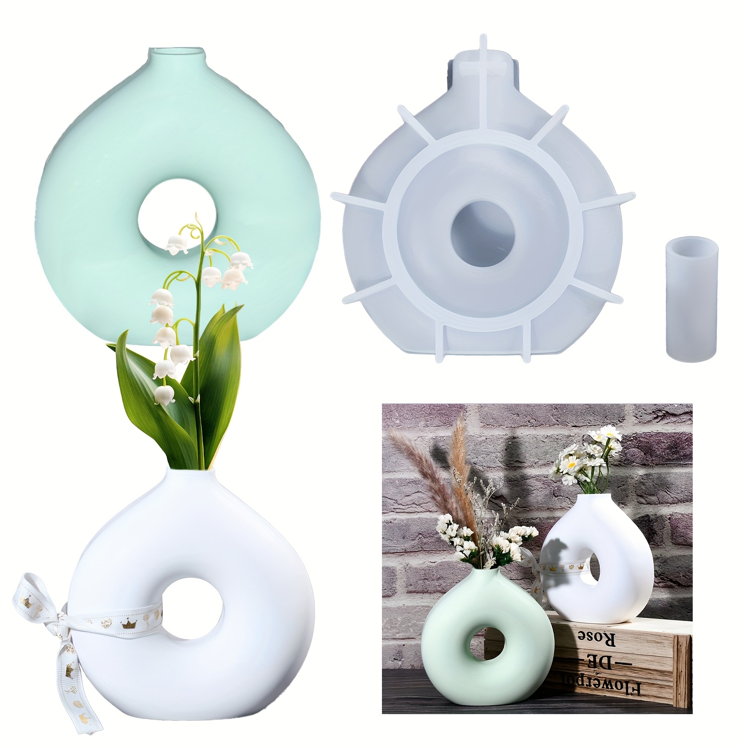 Resin Art Equipment - 1 DIY runde Vase Silikonform Epoxidharzform