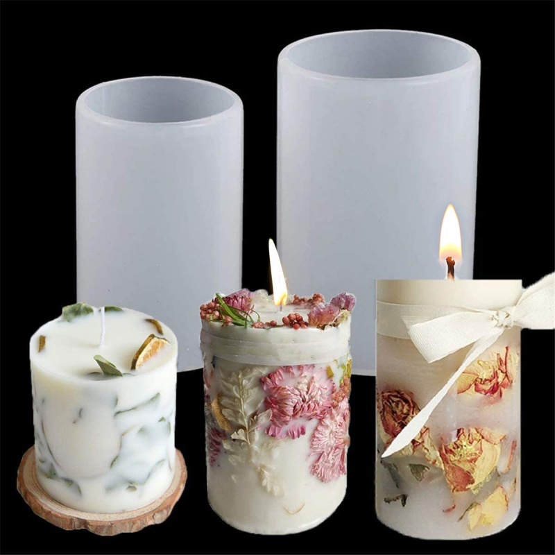 Resin Art Clay - Zylindrische Silikonform DIY Epoxidharz Kerzenform Aromatherapie-Kerze