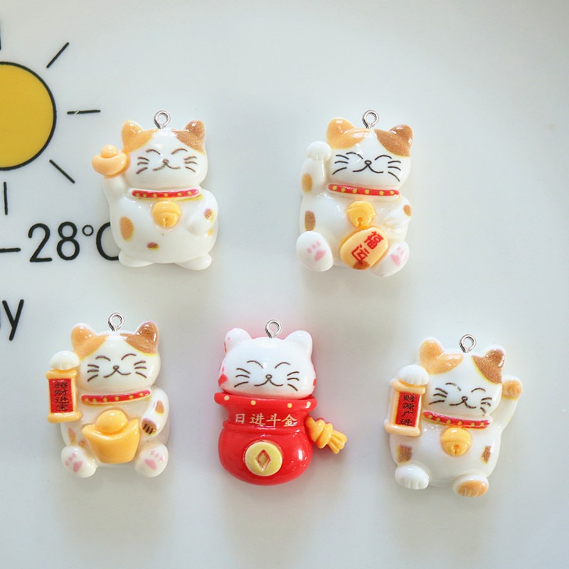 Resin Art Earrings Material - 10 Stücke Nette Glänzende Katze Harz