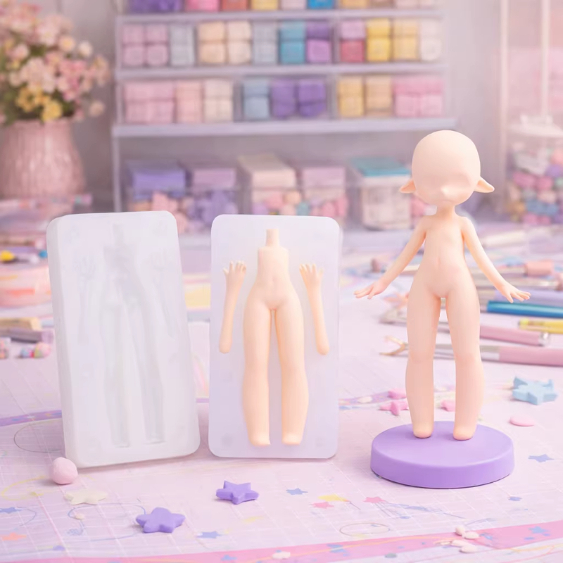 Resin Art Clay - Puppen-Gesichts-/Körper-Silikonformen, handgefertigt, DIY, ultraleichte Tonharzformen, zum