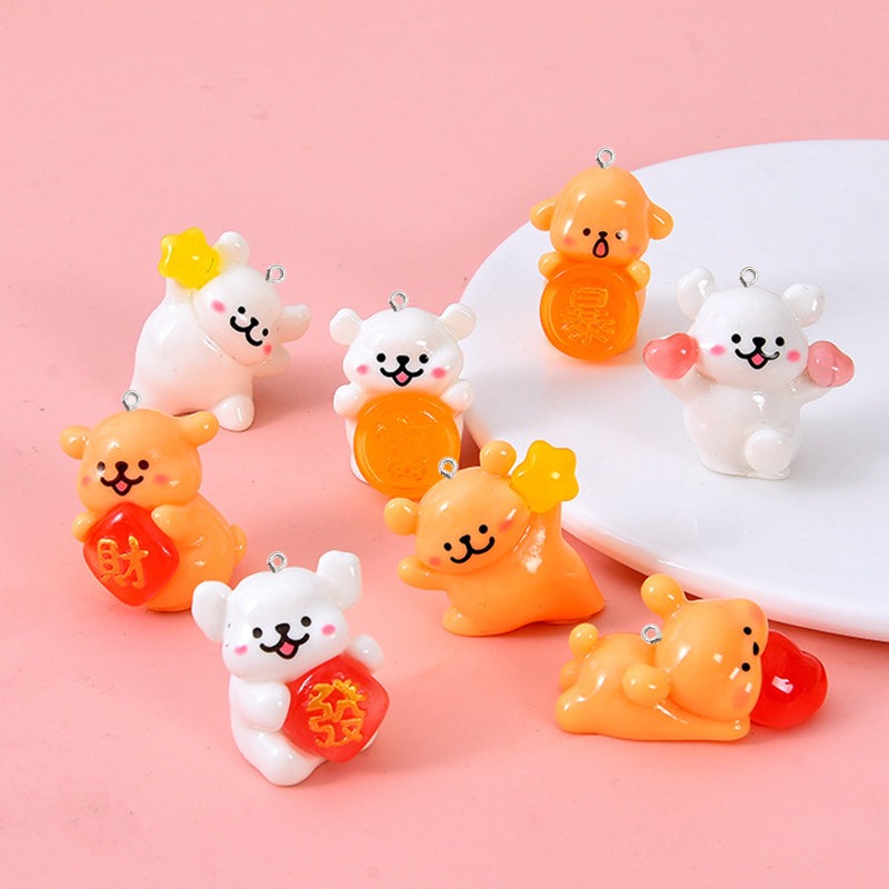 5 Stück Cartoon-Hunde-Harzanhä – Resin Art Earrings Material Bewertung und Preis
